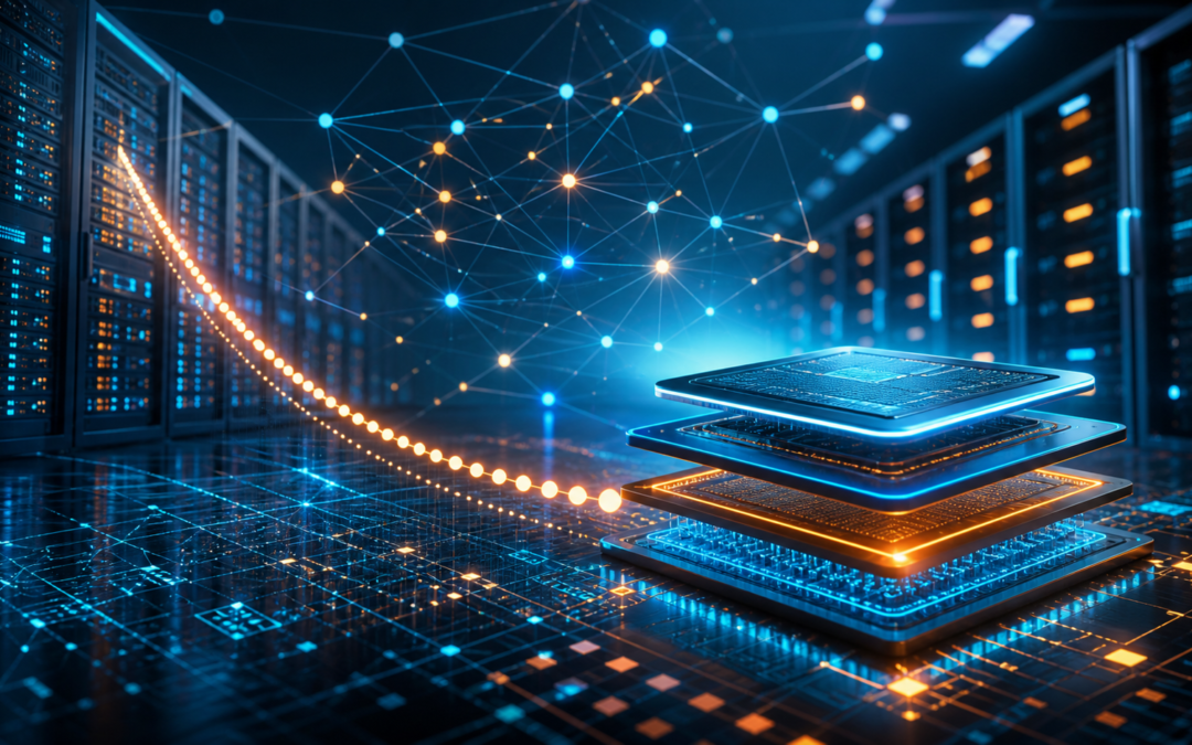 Abstract AI chips and data centre illustrating lower GPT-5.6 API costs